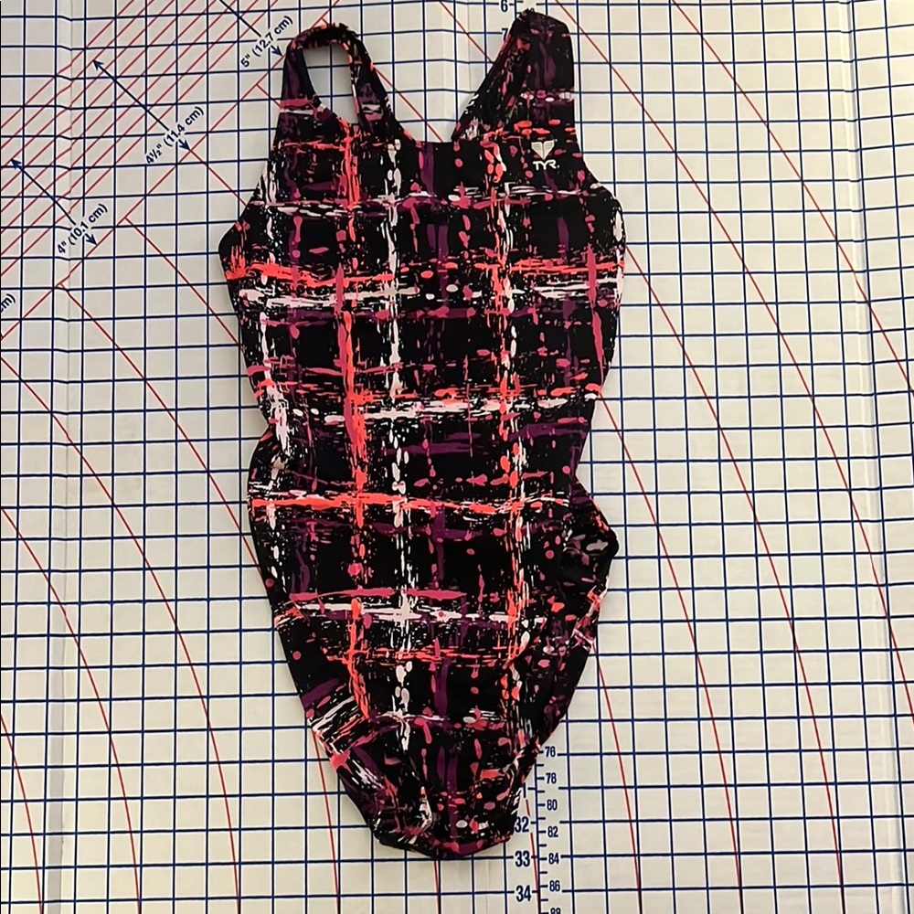 Hip One Piece Swimsuit - Black and Pink